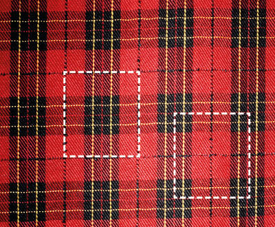 A tartan showing two possible units of repeat.