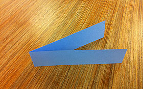 A strip of paper folded into halves.