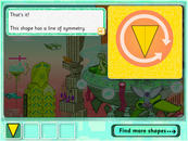 Screen grab showing an isosocles triangle with a single line of symmetry.