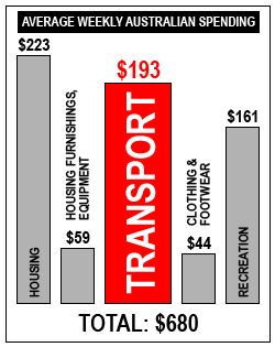 Five bars of roughly correct relative height showing amounts $223, $59, $193, $44, $161. The $193 bar is twice as wide as others.
